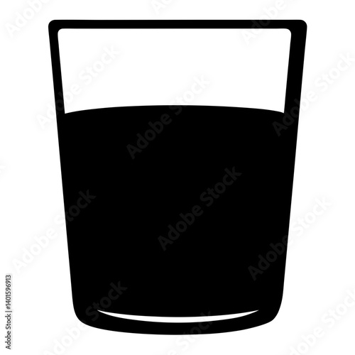 rum and coke black silhouette icon - of a soft drinks rum and coke simple vector art