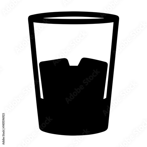 rum and coke black silhouette icon - of a soft drinks rum and coke simple vector art