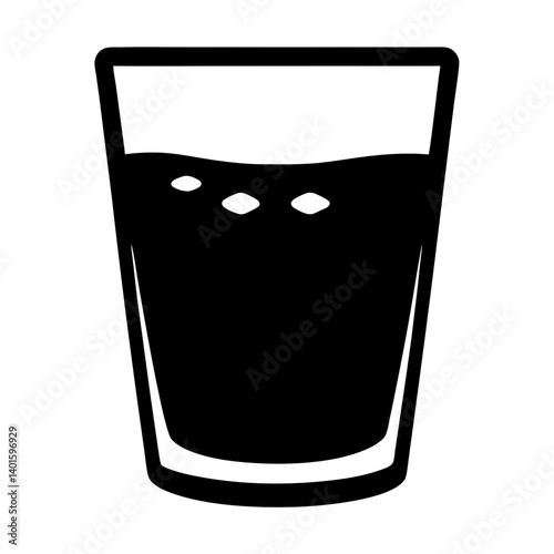 rum and coke black silhouette icon - of a soft drinks rum and coke simple vector art