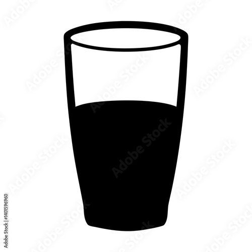 rum and coke black silhouette icon - of a soft drinks rum and coke simple vector art