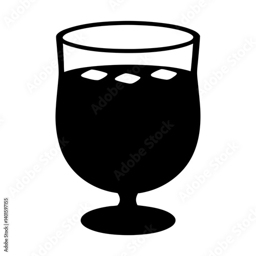 sangria glass black silhouette icon - of a soft drinks sangria glass simple vector art