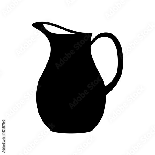 sangria pitcher black silhouette icon - of a soft drinks sangria pitcher simple vector art