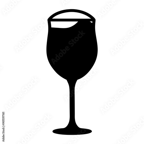 sangria glass black silhouette icon - of a soft drinks sangria glass simple vector art