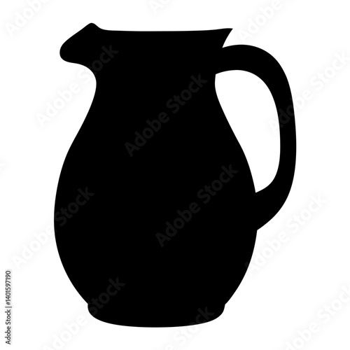 sangria pitcher black silhouette icon - of a soft drinks sangria pitcher simple vector art