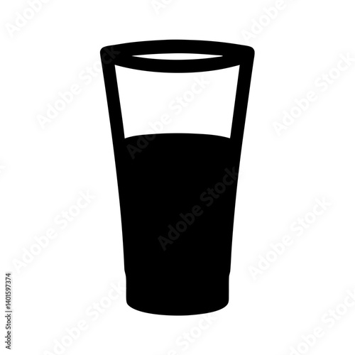 shot glass black silhouette icon - of a soft drinks shot glass simple vector art