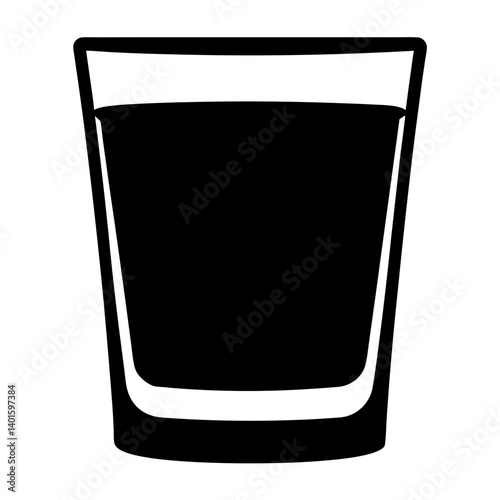 shot glass black silhouette icon - of a soft drinks shot glass simple vector art