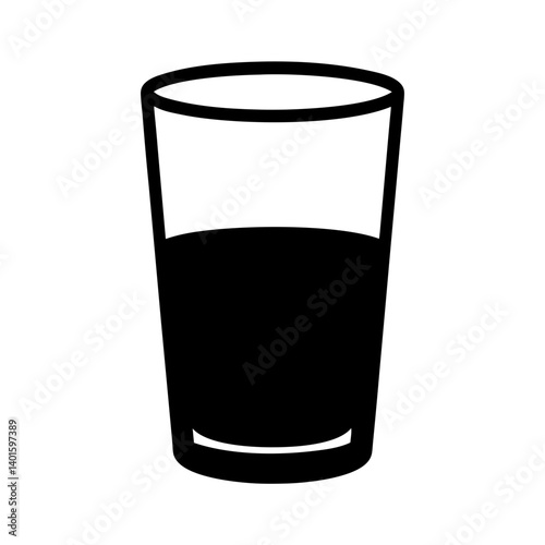 shot glass black silhouette icon - of a soft drinks shot glass simple vector art