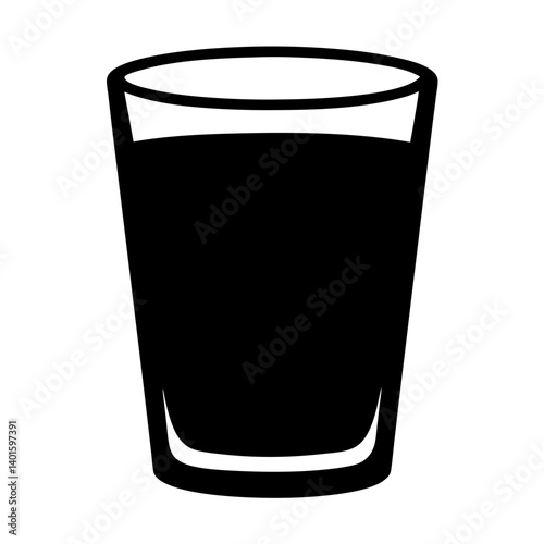 shot glass black silhouette icon - of a soft drinks shot glass simple vector art