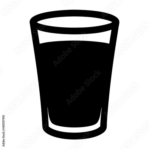 tequila shot black silhouette icon - of a soft drinks tequila shot simple vector art