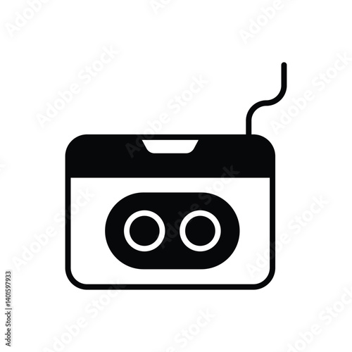 Cassette Icon Vector Stock Illustration