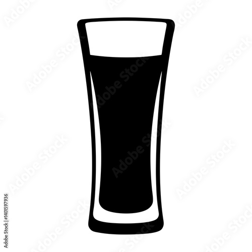 tequila shot black silhouette icon - of a soft drinks tequila shot simple vector art