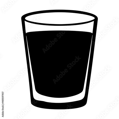 tequila shot black silhouette icon - of a soft drinks tequila shot simple vector art