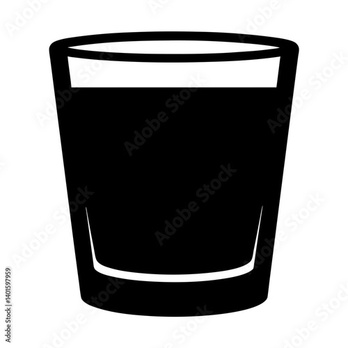tequila shot black silhouette icon - of a soft drinks tequila shot simple vector art