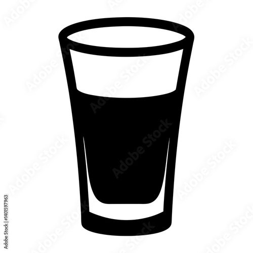 tequila shot black silhouette icon - of a soft drinks tequila shot simple vector art