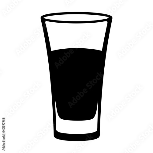 tequila shot black silhouette icon - of a soft drinks tequila shot simple vector art