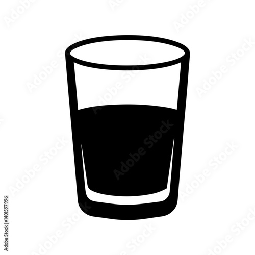 tequila shot black silhouette icon - of a soft drinks tequila shot simple vector art
