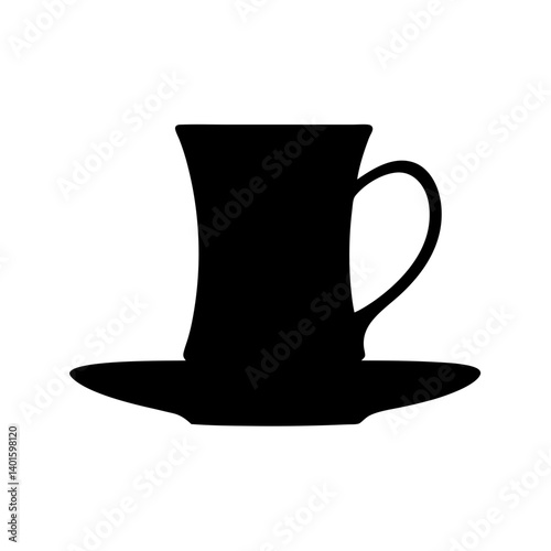 turkish coffee black silhouette icon - of a soft drinks turkish coffee simple vector art