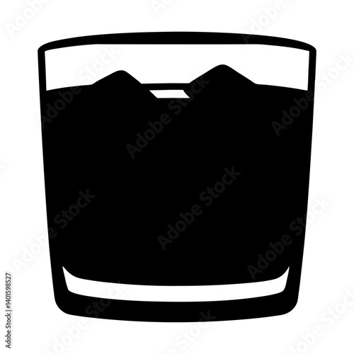 whisky sour black silhouette icon - of a soft drinks whisky sour simple vector art