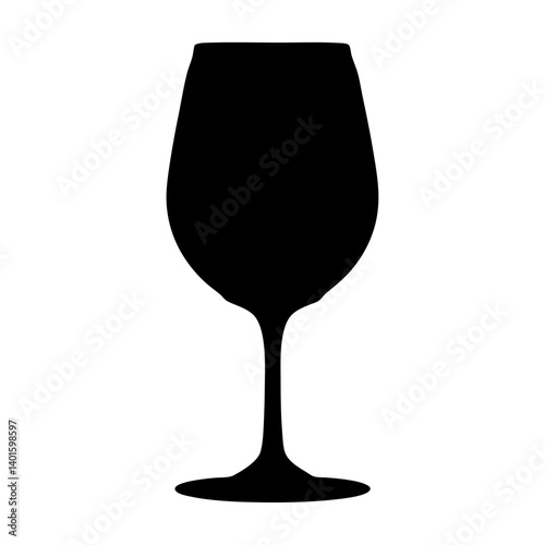 wine tasting glass black silhouette icon - of a soft drinks wine tasting glass, simple vector art
