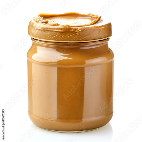 Jar of Peanut Butter with Smooth Creamy Texture