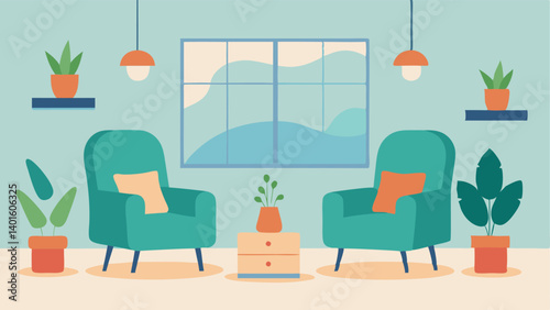 Relaxation Zone A relaxing area in the clinic where patients can rest with comfortable chairs plants and calming decor that promotes a healing atmosphere.