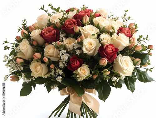Romantic bouquet of roses and tulips (24)