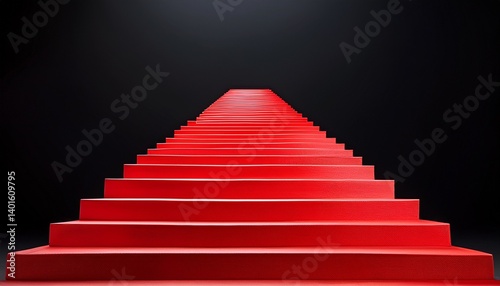 stairs with red carpet and light