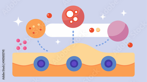 Enhanced Absorption A stepbystep guide illustrating how exosomes facilitate the absorption of Vitamin C in skin cells.