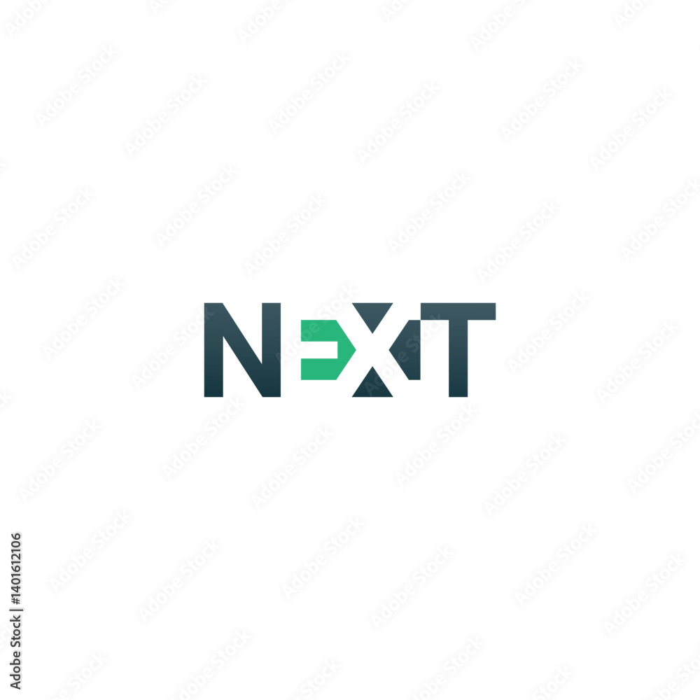Obraz premium Creative and original next text logo. Vector