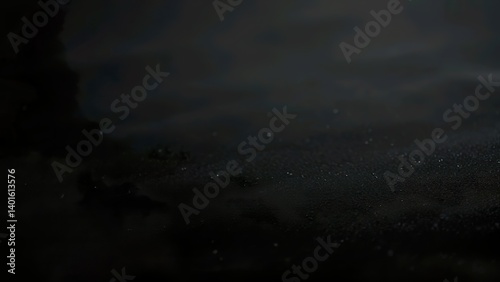 Detailed View of Soft Black Woven Fabric Texture Background photo