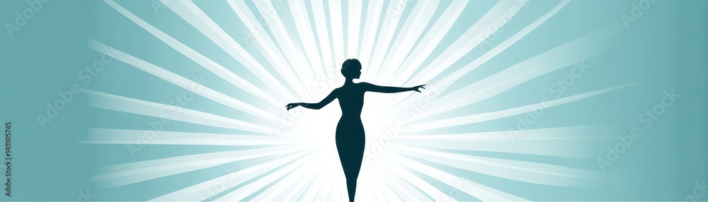 A silhouetted figure stands with arms outstretched amidst radiating rays of light, symbolizing empowerment and vitality. A silhouetted figure stands with arms outstretched amidst radiating rays of light, symbolizing empowerment and vitality.