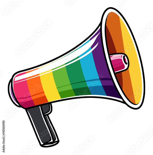 Rainbow Megaphone sticker