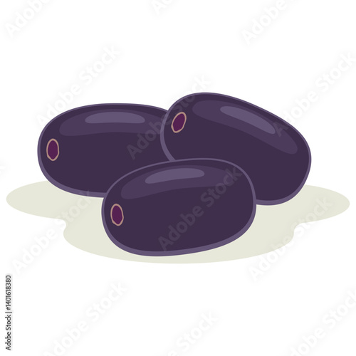 Juwet fruit , Jambolan plum or Javanese plum, scientific name Syzygium cumini