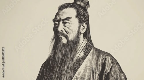 Portrait Lao Tzu Ancient Chinese Philosopher and Author of Tao Te Ching