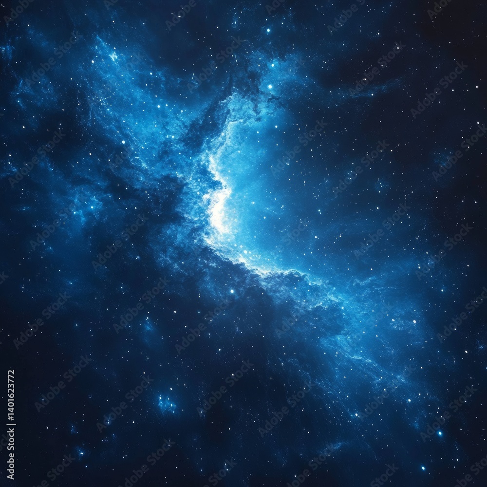 Captivating Blue Tones in a Beautiful Galaxy in Deep Space Environment Captivating Blue Tones in a Beautiful Galaxy in Deep Space Environment