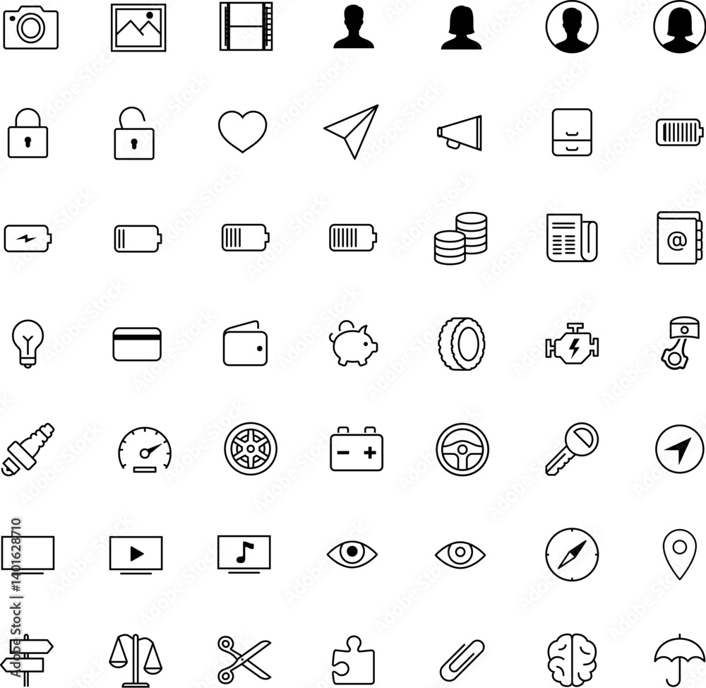 Minimal Line Icons – Essential Vector Icon Pack - Set. Ideal For: App interfaces, Website dashboards, Infographics, Presentations, Icon replacements for minimalist branding. Clean monoline style