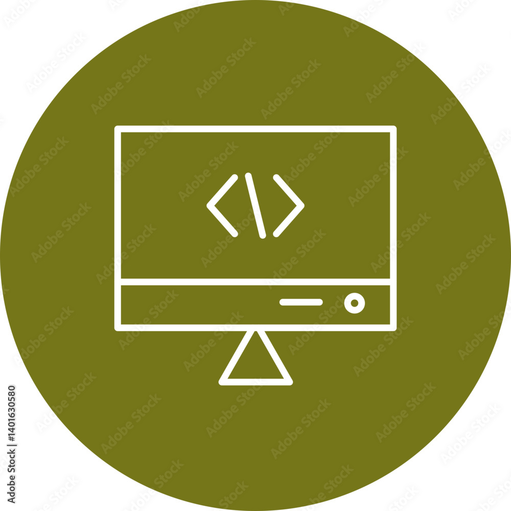 Coding Vector Line Circle Icon Design for personal and commercial use Coding Vector Line Circle Icon Design for personal and commercial use