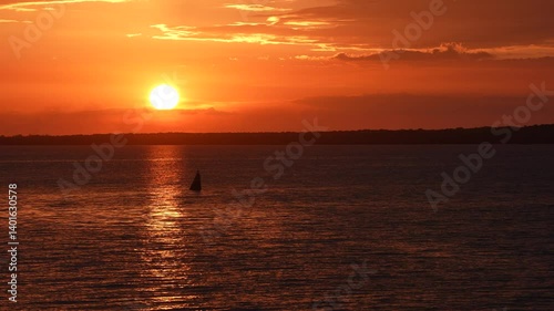  Sunset Over Ocean with Buoy in Distance