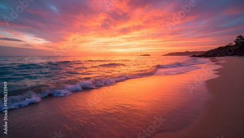 Stunning Sunset Over Serene Beach