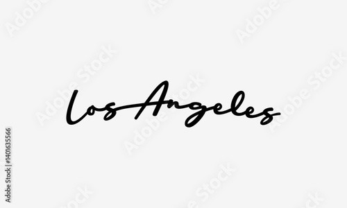 Los Angeles Lettering Handwritten Script T-Shirt Sweatshirt Digital Calligraphy Lettering Vector Design	