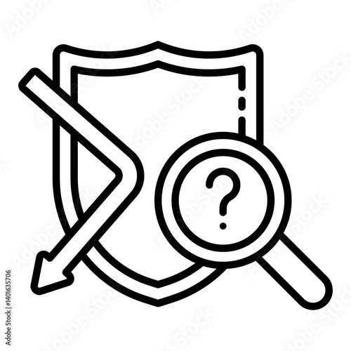 Penetration testing outline icon for cybersecurity assessment
