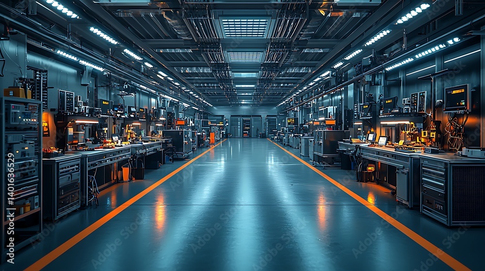 Neon-lit workstation filled with smart devices high resolution photo Neon-lit workstation filled with smart devices high resolution photo