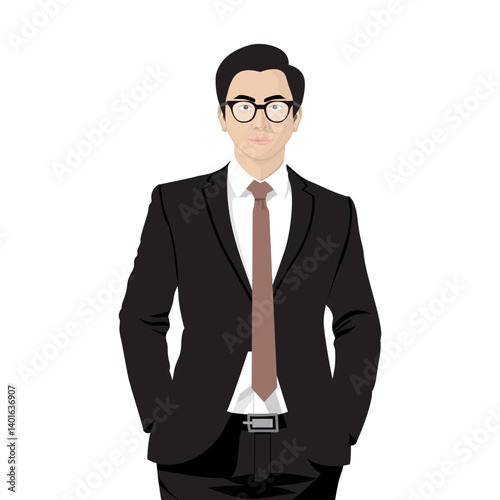 vector illustration of a businessman in neat clothes