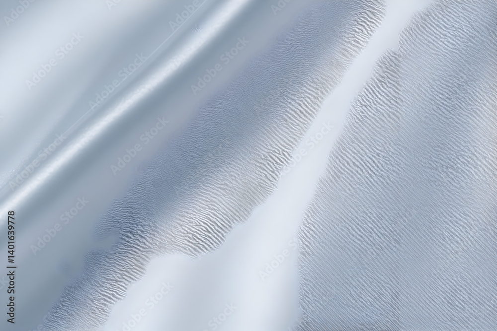 Soft pastel silver blue draped satin background. Matte shimmer. Elegant gradient folds. Minimal luxury fabric backdrop Soft pastel silver blue draped satin background. Matte shimmer. Elegant gradient folds. Minimal luxury fabric backdrop