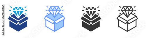 Value Proposition icon set multiple style collection