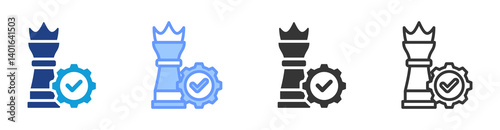 Differentiation Strategy icon set multiple style collection