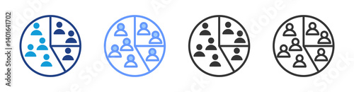 Customer Segmentation Models icon set multiple style collection