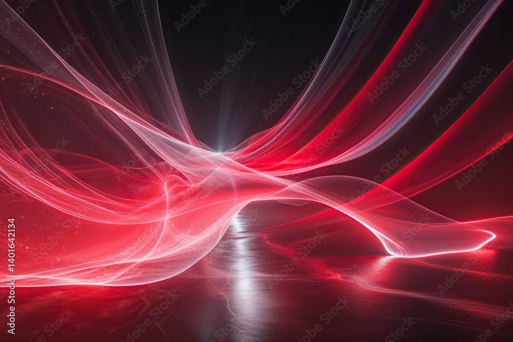 Vibrant Red Gradients Blend with Shimmering Light in a Dynamic Vapor Flow Vibrant Red Gradients Blend with Shimmering Light in a Dynamic Vapor Flow
