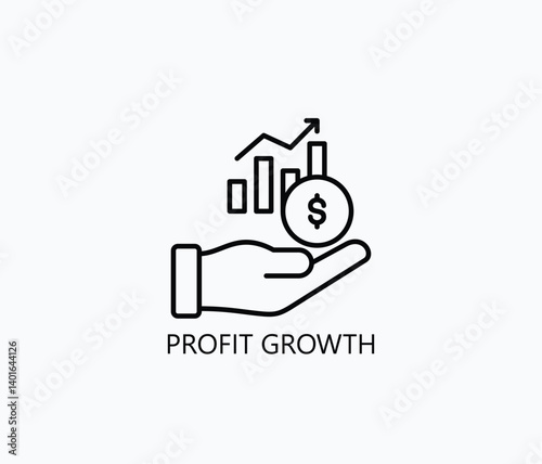 Profit Growth Icon Or Logo Isolated Illustration