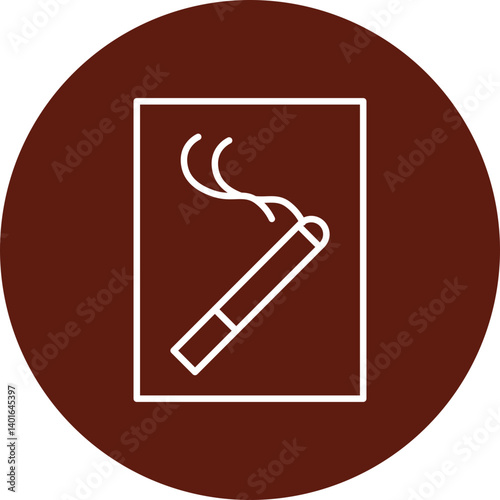 Nicotine Patch Vector Line Circle Icon Design
